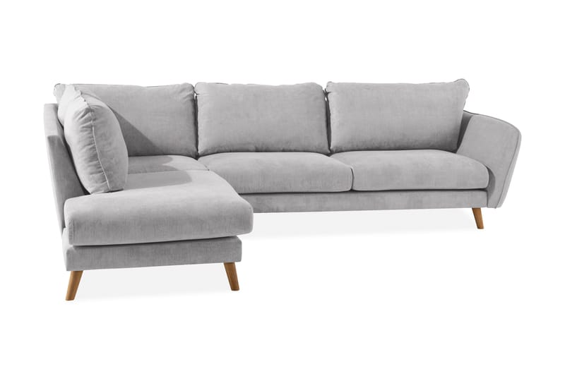 Trend Lyx Schäslongsoffa Vänster - Ljusgrå/Ek - Products - Möbler - Soffa - Divansoffa & schäslongsoffa - 4 sits soffa med divan