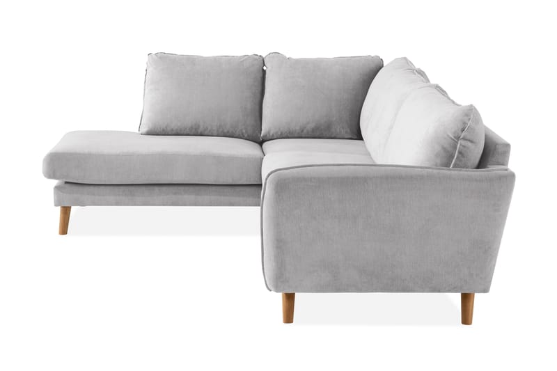 Trend Lyx Schäslongsoffa Vänster - Ljusgrå/Ek - Products - Möbler - Soffa - Divansoffa & schäslongsoffa - 4 sits soffa med divan