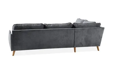 Trend Lyx Schäslongsoffa Vänster - Mörkgrå/Ek - Products - Möbler - Soffa - Divansoffa & schäslongsoffa - 4 sits soffa med divan