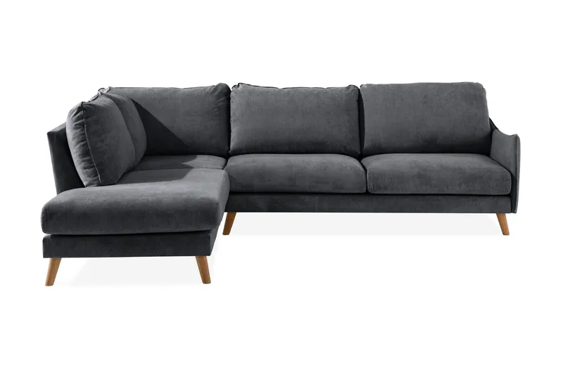 Trend Lyx Schäslongsoffa Vänster - Mörkgrå/Ek - Products - Möbler - Soffa - Divansoffa & schäslongsoffa - 4 sits soffa med divan