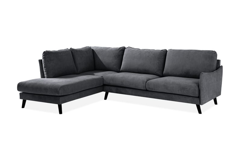 Trend Lyx Schäslongsoffa Vänster - Mörkgrå/Svart - Products - Möbler - Soffa - Divansoffa & schäslongsoffa - 4 sits soffa med divan