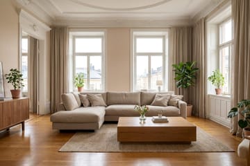 Valencia Extra Djup 4-sits Soffa med Schäslong Vänster - Brun - Products - Möbler - Soffa - Divansoffa & schäslongsoffa - 4 sits soffa med divan