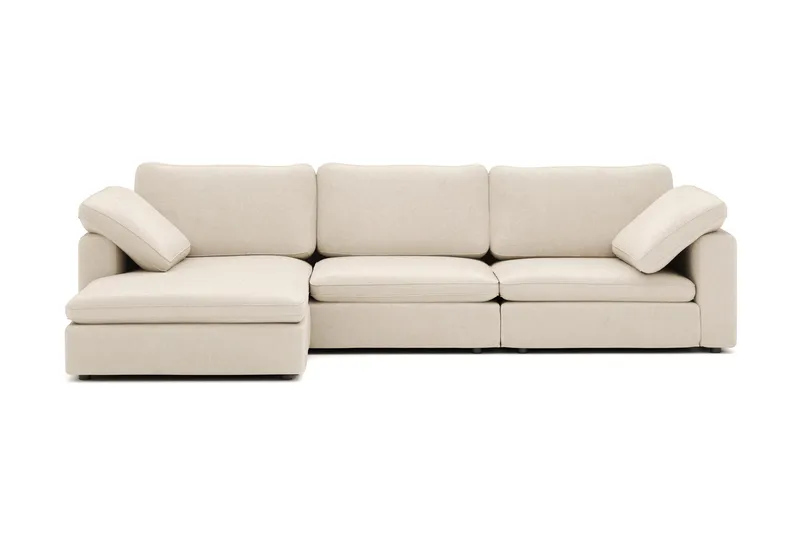 Visby 4-sits L-formad Djup Vändbar Soffa med Divan i Tyg - Beige - Products - Möbler - Soffa - Divansoffa & schäslongsoffa - 4 sits soffa med divan