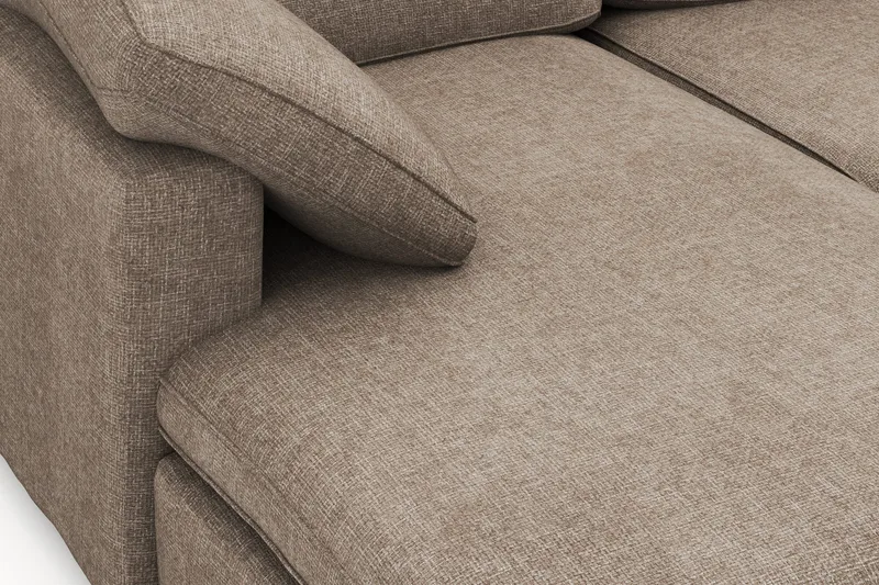 Visby 4-sits L-formad Djup Vändbar Soffa med Divan i Tyg - Brun - Products - Möbler - Soffa - Divansoffa & schäslongsoffa - 4 sits soffa med divan
