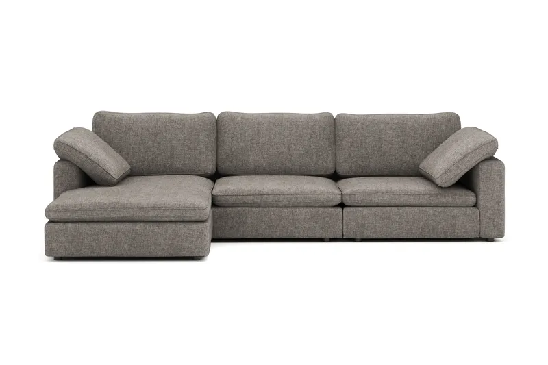 Visby 4-sits L-formad Djup Vändbar Soffa med Divan i Tyg - Grå - Products - Möbler - Soffa - Divansoffa & schäslongsoffa - 4 sits soffa med divan