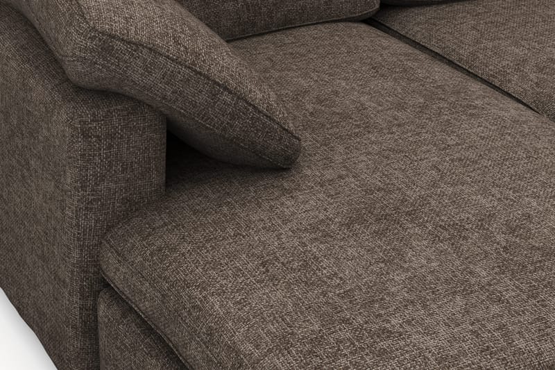 Visby 4-sits L-formad Djup Vändbar Soffa med Divan i Tyg - Mörkbrun - Products - Möbler - Soffa - Divansoffa & schäslongsoffa - 4 sits soffa med divan