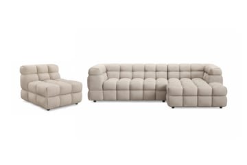 Elise Bubblig Soffgrupp 4-sits Divansoffa Höger + Fåtölj - Beige - Products - Möbler - Soffa - Soffgrupp