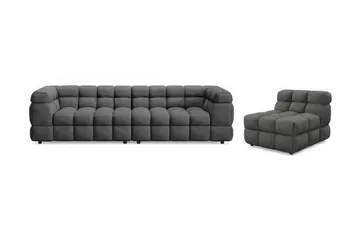 Elise Bubblig Soffgrupp 4-sits Soffa + Fåtölj - Mörkgrå - Products - Möbler - Soffa - Soffgrupp