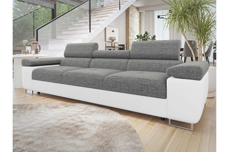 Gabina Soffa 3-sits - Vit/Grå - Products - Möbler - Soffa - Skinnsoffa
