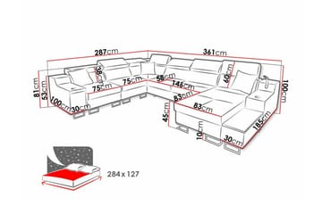 Galbally 5-sits Hörnsoffa Dark green - Products - Möbler - Soffa - Sammetssoffa