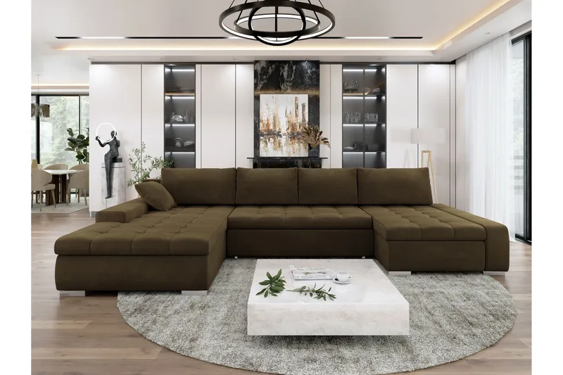 Gamal Soffa Dubbeldivan 4-sits - Brun - Products - Möbler - Soffa - Sammetssoffa