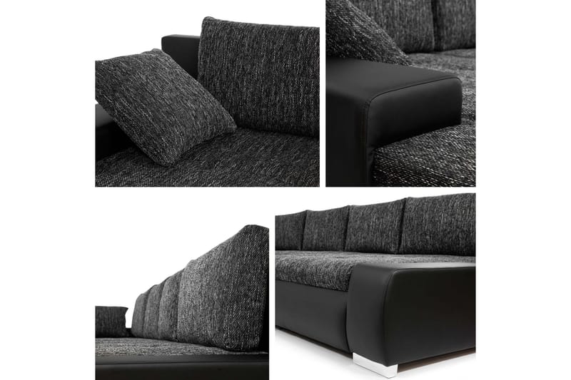 Gamal Soffa Dubbeldivan 4-sits - Svart - Products - Möbler - Soffa - U-soffa