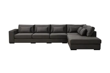 Grande 5-sits Soffa med Schäslong Höger - Mörkgrå Sammet - Products - Möbler - Soffa - Sammetssoffa
