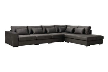 Grande 5-sits Soffa med Schäslong Höger - Mörkgrå Sammet - Products - Möbler - Soffa - Sammetssoffa