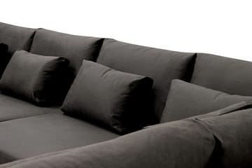 Grande 5-sits Soffa med Schäslong Höger - Mörkgrå Sammet - Products - Möbler - Soffa - Sammetssoffa