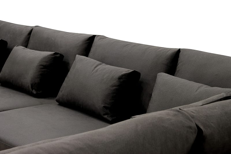 Grande 5-sits Soffa med Schäslong Höger - Mörkgrå Sammet - Products - Möbler - Soffa - Sammetssoffa