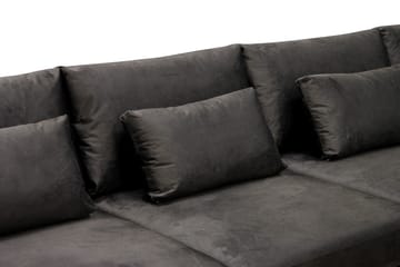 Grande 5-sits Soffa med Schäslong Höger - Mörkgrå Sammet - Products - Möbler - Soffa - Sammetssoffa