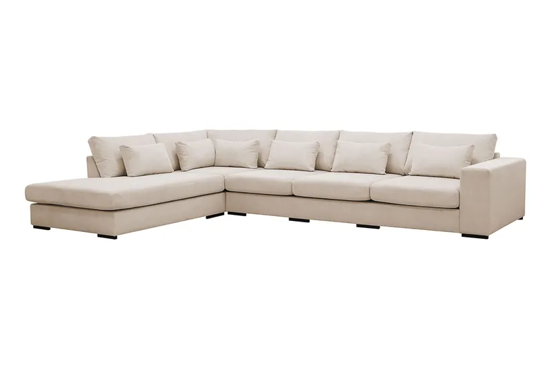 Grande 5-sits Soffa med Schäslong Vänster - Beige Manchester - Products - Möbler - Soffa - Divansoffa & schäslongsoffa