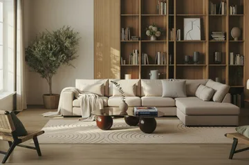 Grande 5-sits Soffa med Schäslong Vänster - Beige Sammet - Products - Möbler - Soffa - Sammetssoffa