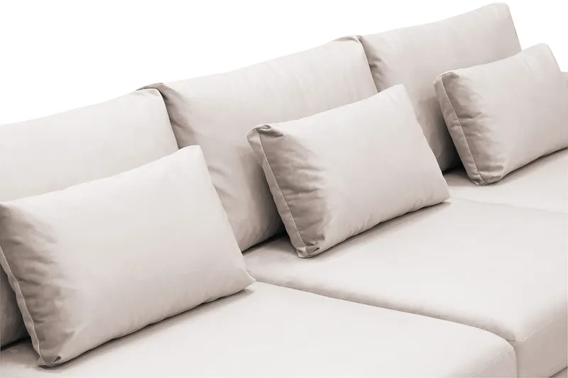 Grande 5-sits Soffa med Schäslong Vänster - Beige Sammet - Products - Möbler - Soffa - Sammetssoffa