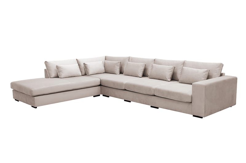 Grande 5-sits Soffa med Schäslong Vänster - Beige Sammet - Products - Möbler - Soffa - Sammetssoffa