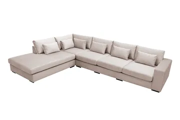 Grande 5-sits Soffa med Schäslong Vänster - Beige Sammet - Products - Möbler - Soffa - Sammetssoffa
