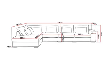 Grande 5-sits Soffa med Schäslong Vänster - Beige Tyg - Products - Möbler - Soffa - Divansoffa & schäslongsoffa