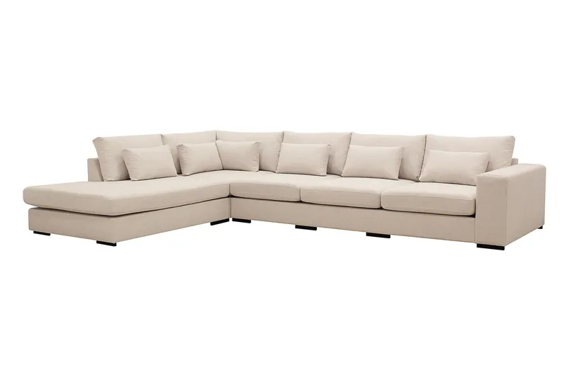 Grande 5-sits Soffa med Schäslong Vänster - Beige Tyg - Products - Möbler - Soffa - Divansoffa & schäslongsoffa