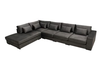 Grande 5-sits Soffa med Schäslong Vänster - Mörkgrå Sammet - Products - Möbler - Soffa - Sammetssoffa