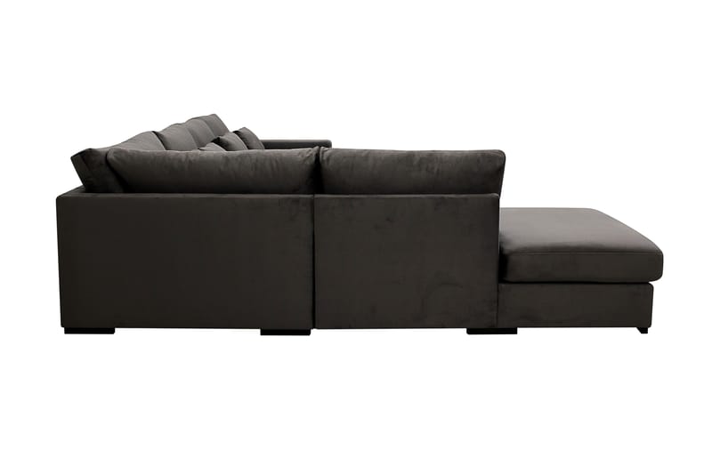 Grande 5-sits Soffa med Schäslong Vänster - Mörkgrå Sammet - Products - Möbler - Soffa - Sammetssoffa