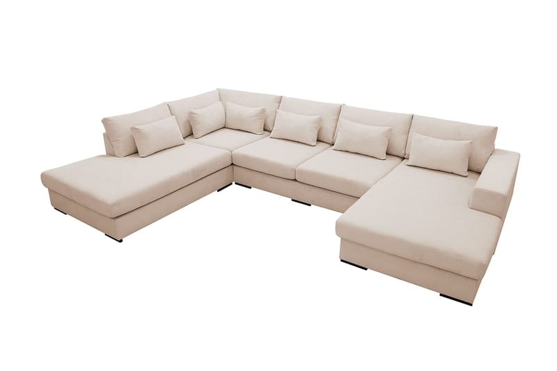 Grande 5-sits U-Soffa med Divan Höger - Beige Manchester - Products - Möbler - Soffa - U-soffa