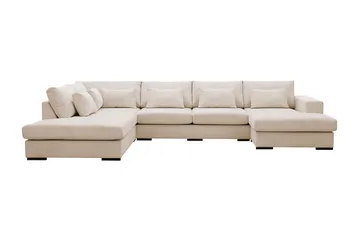 Grande 5-sits U-Soffa med Divan Höger - Beige Manchester - Products - Möbler - Soffa - U-soffa