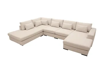 Grande 5-sits U-Soffa med Divan Höger - Beige Tyg - Products - Möbler - Soffa - U-soffa