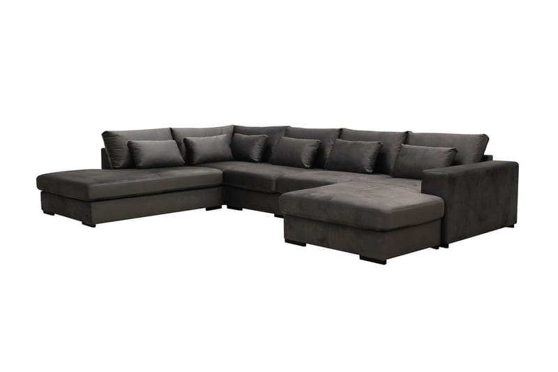 Grande 5-sits U-Soffa med Divan Höger - Mörkgrå Sammet - Products - Möbler - Soffa - Sammetssoffa