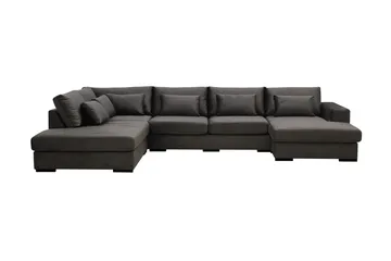 Grande 5-sits U-Soffa med Divan Höger - Mörkgrå Sammet - Products - Möbler - Soffa - Sammetssoffa