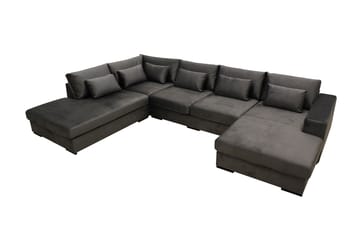 Grande 5-sits U-Soffa med Divan Höger - Mörkgrå Sammet - Products - Möbler - Soffa - Sammetssoffa