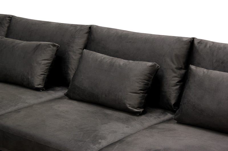Grande 5-sits U-Soffa med Divan Höger - Mörkgrå Sammet - Products - Möbler - Soffa - Sammetssoffa