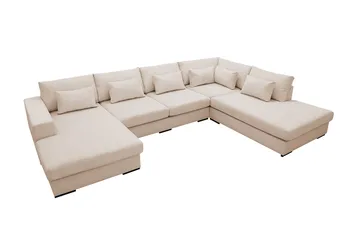 Grande 5-sits U-Soffa med Divan Vänster - Beige Manchester - Products - Möbler - Soffa - U-soffa