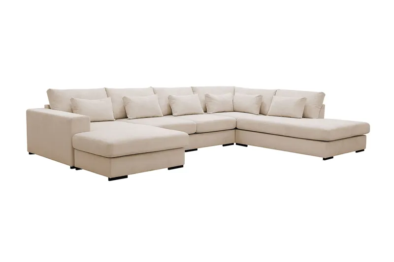 Grande 5-sits U-Soffa med Divan Vänster - Beige Manchester - Products - Möbler - Soffa - U-soffa