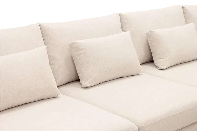 Grande 5-sits U-Soffa med Divan Vänster - Beige Tyg - Products - Möbler - Soffa - U-soffa