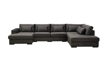 Grande 5-sits U-Soffa med Divan Vänster - Mörkgrå Sammet - Products - Möbler - Soffa - Sammetssoffa