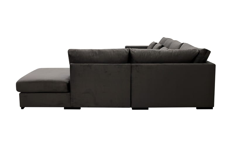 Grande 5-sits U-Soffa med Divan Vänster - Mörkgrå Sammet - Products - Möbler - Soffa - Sammetssoffa
