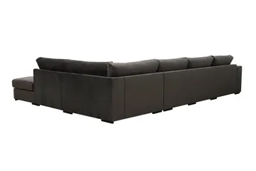 Grande 5-sits U-Soffa med Divan Vänster - Mörkgrå Sammet - Products - Möbler - Soffa - Sammetssoffa