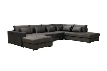 Grande 5-sits U-Soffa med Divan Vänster - Mörkgrå Sammet - Products - Möbler - Soffa - Sammetssoffa