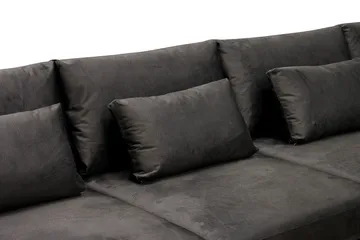 Grande 5-sits U-Soffa med Divan Vänster - Mörkgrå Sammet - Products - Möbler - Soffa - Sammetssoffa