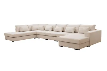 Grande 6-sits U-Soffa med Divan Höger - Beige Manchester - Products - Möbler - Soffa - U-soffa
