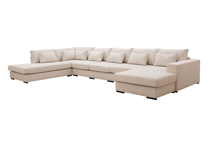 Grande 6-sits U-Soffa med Divan Höger - Beige Manchester - Products - Möbler - Soffa - U-soffa