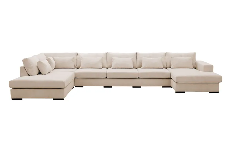 Grande 6-sits U-Soffa med Divan Höger - Beige Manchester - Products - Möbler - Soffa - U-soffa