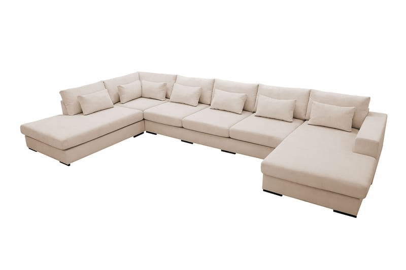 Grande 6-sits U-Soffa med Divan Höger - Beige Manchester - Products - Möbler - Soffa - U-soffa