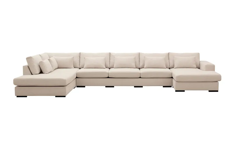 Grande 6-sits U-Soffa med Divan Höger - Beige Tyg - Products - Möbler - Soffa - U-soffa